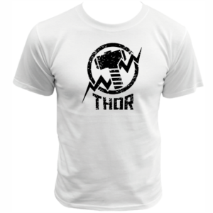 Playera Thor martillo color blanco